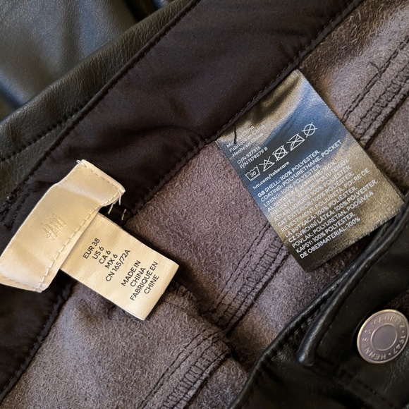 NEW! H&M Pleather Slacks - Worn Once for an event - gorgeous - SZ. 6 - Picture 8 of 16